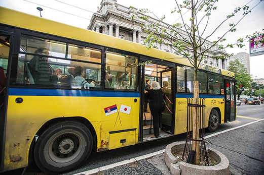 2023年の引退まで、ベオグラード市内で市民を乗せて走った日本寄贈のバス